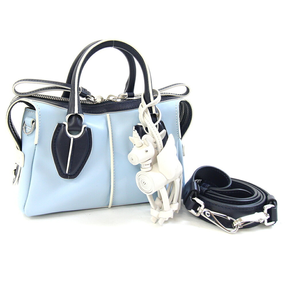 Tod's Handbag MrBafs Collaboration Unicorn D-Styling Light Blue Navy Leather ...